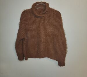 Woven Heart Warm Brown Turtleneck Sweater